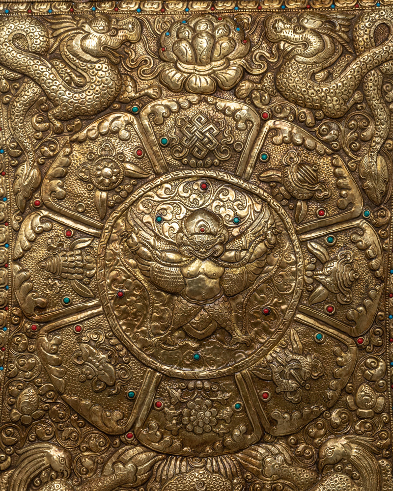 Garuda Brass Metal Thanka | Majestic Symbol of Divine Protection and Power