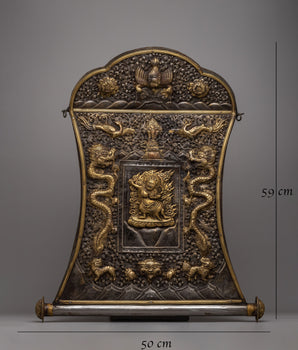 Dorje Bernakchen Iron Wall Hanging Thanka | Spiritual Strength in Metalwork Art