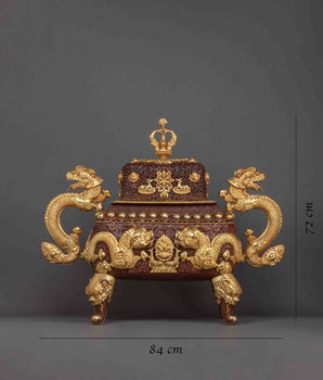 Traditional Copper Incense Burner | Vessel for Aromatic Offerings in Spiritual Practices