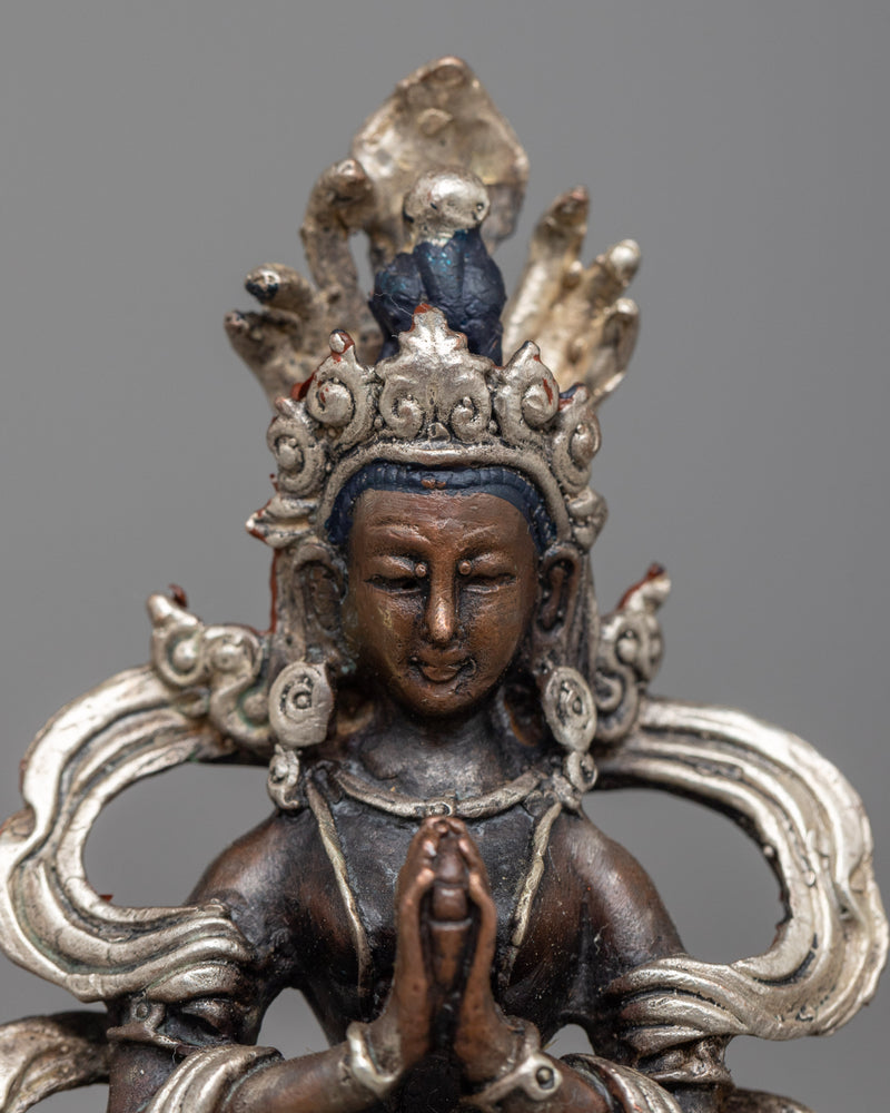 Machine Made Naga Queen Statue | Graceful Presence in Copper and Silver