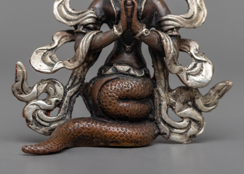 Machine Made Naga Queen Statue | Graceful Presence in Copper and Silver