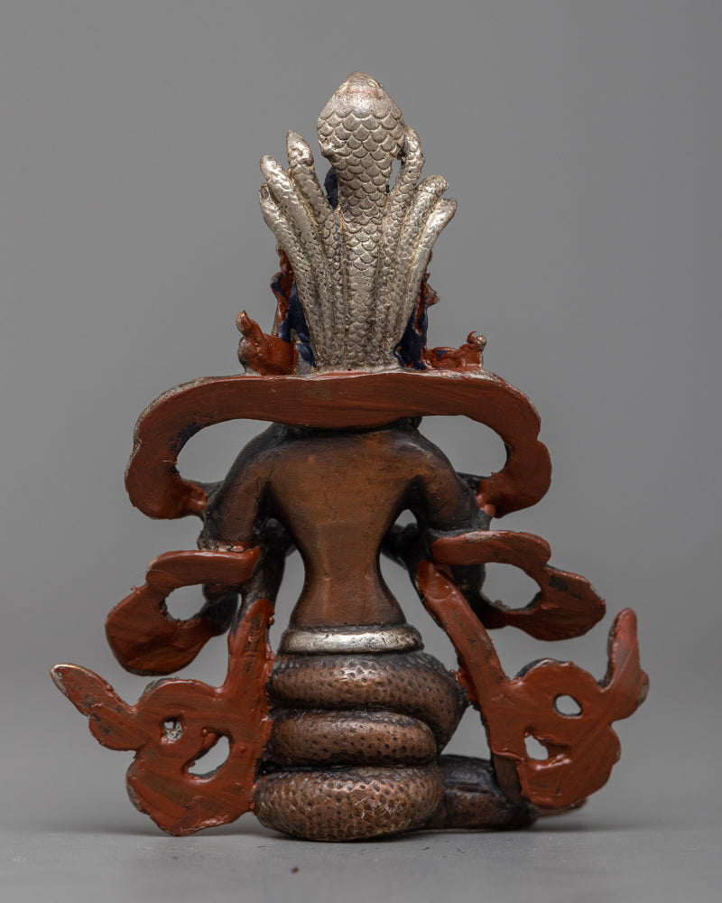 Machine Made Naga Queen Statue | Graceful Presence in Copper and Silver