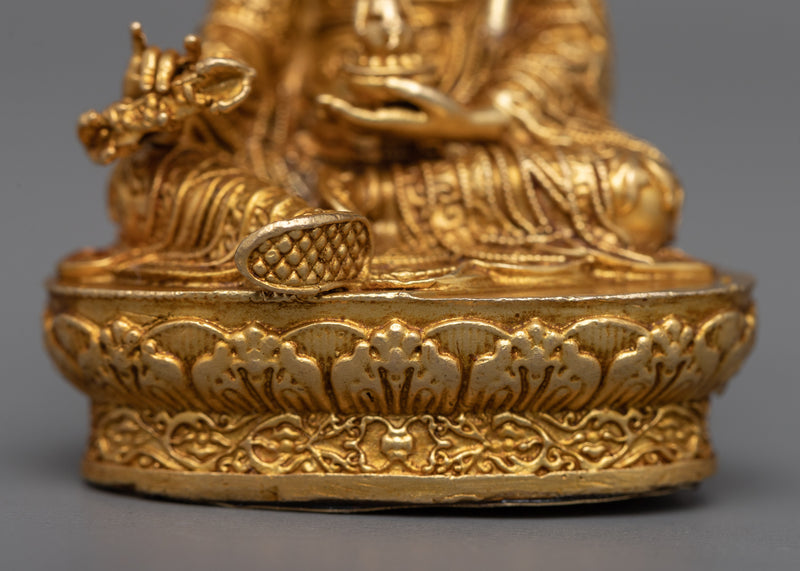 Miniature Guru Rinpoche Statue | 24K Gold Plated Spiritual Master