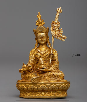 Miniature Guru Rinpoche Statue | 24K Gold Plated Spiritual Master