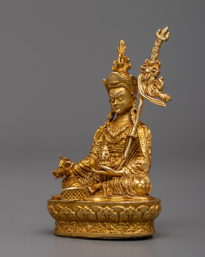 Miniature Guru Rinpoche Statue | 24K Gold Plated Spiritual Master