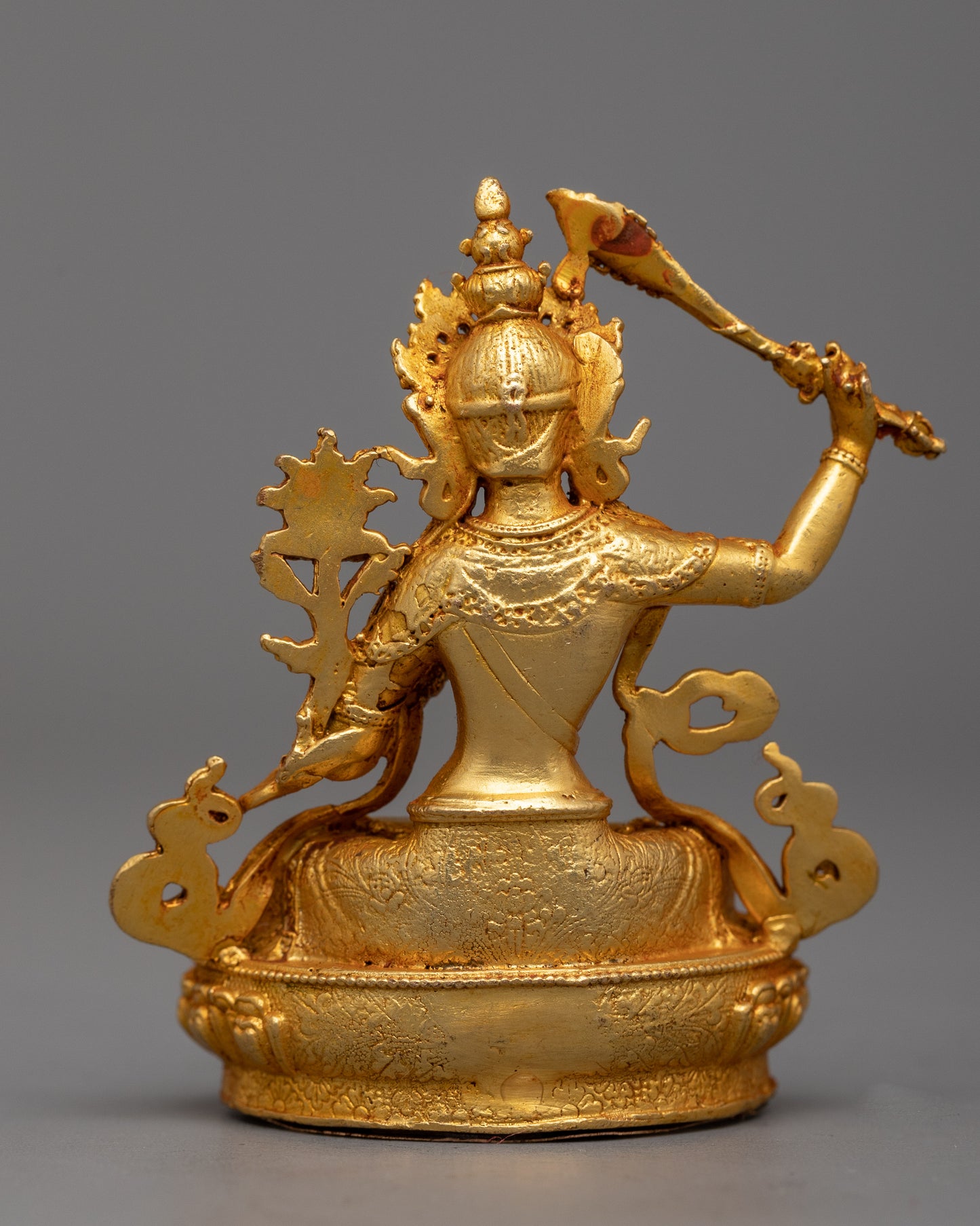 Gold Plated Manjushri Statue | Radiant Symbol of Wisdom and Enlightenment