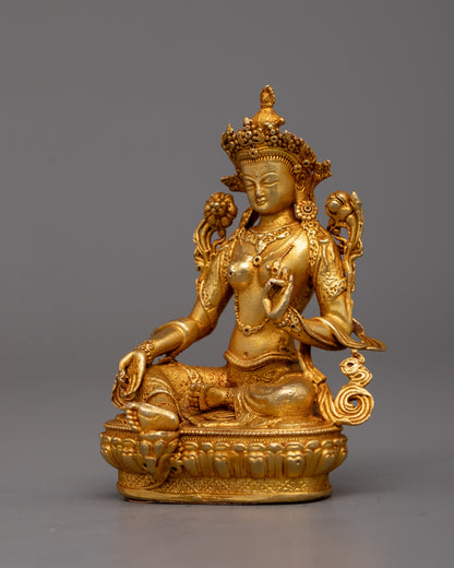 Machine-Made Green Tara Statue | Divine Protection, and Compassion