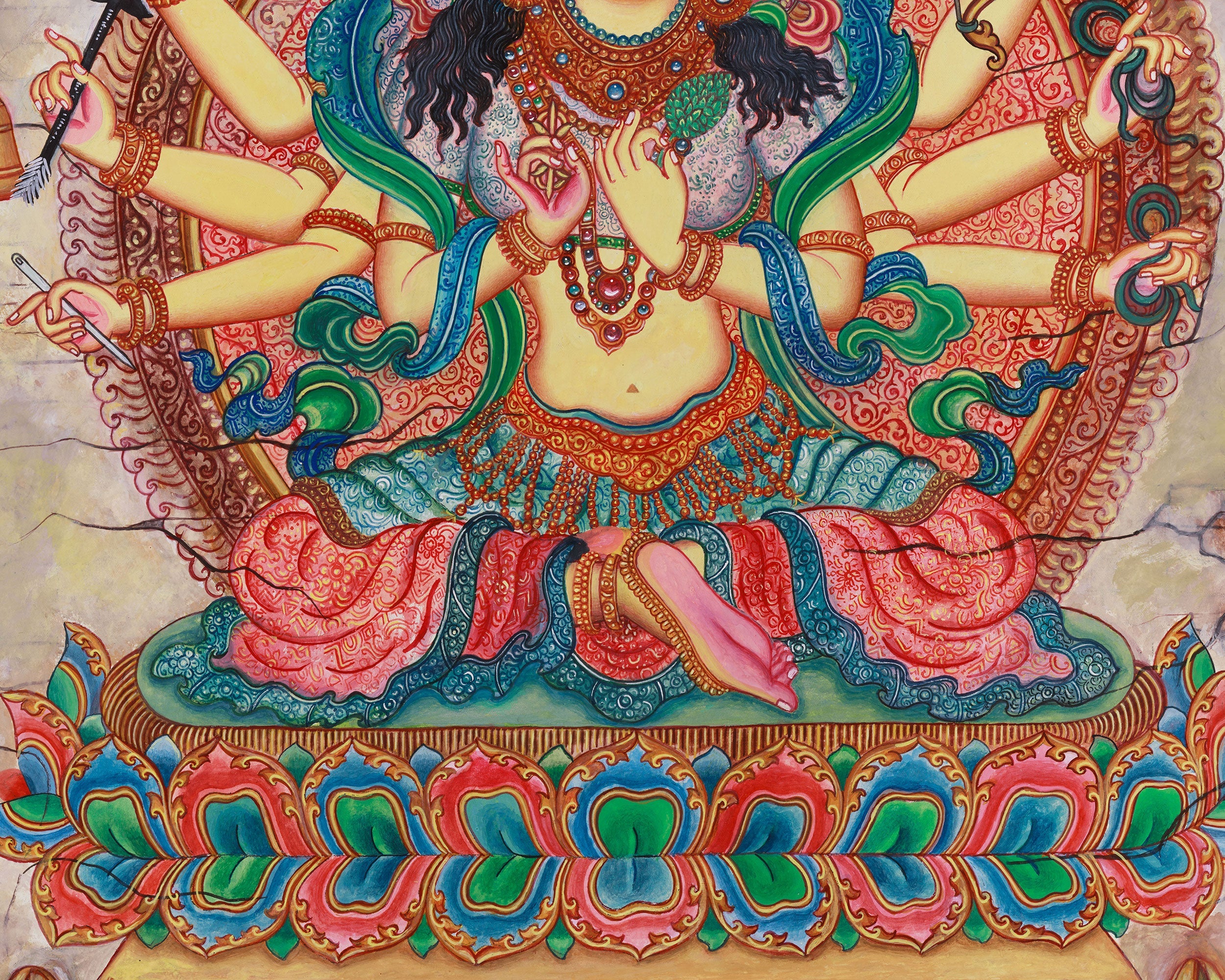 Digital Print of Marichi Devi | Tantric Goddess of Protection on Cotton Canvas
