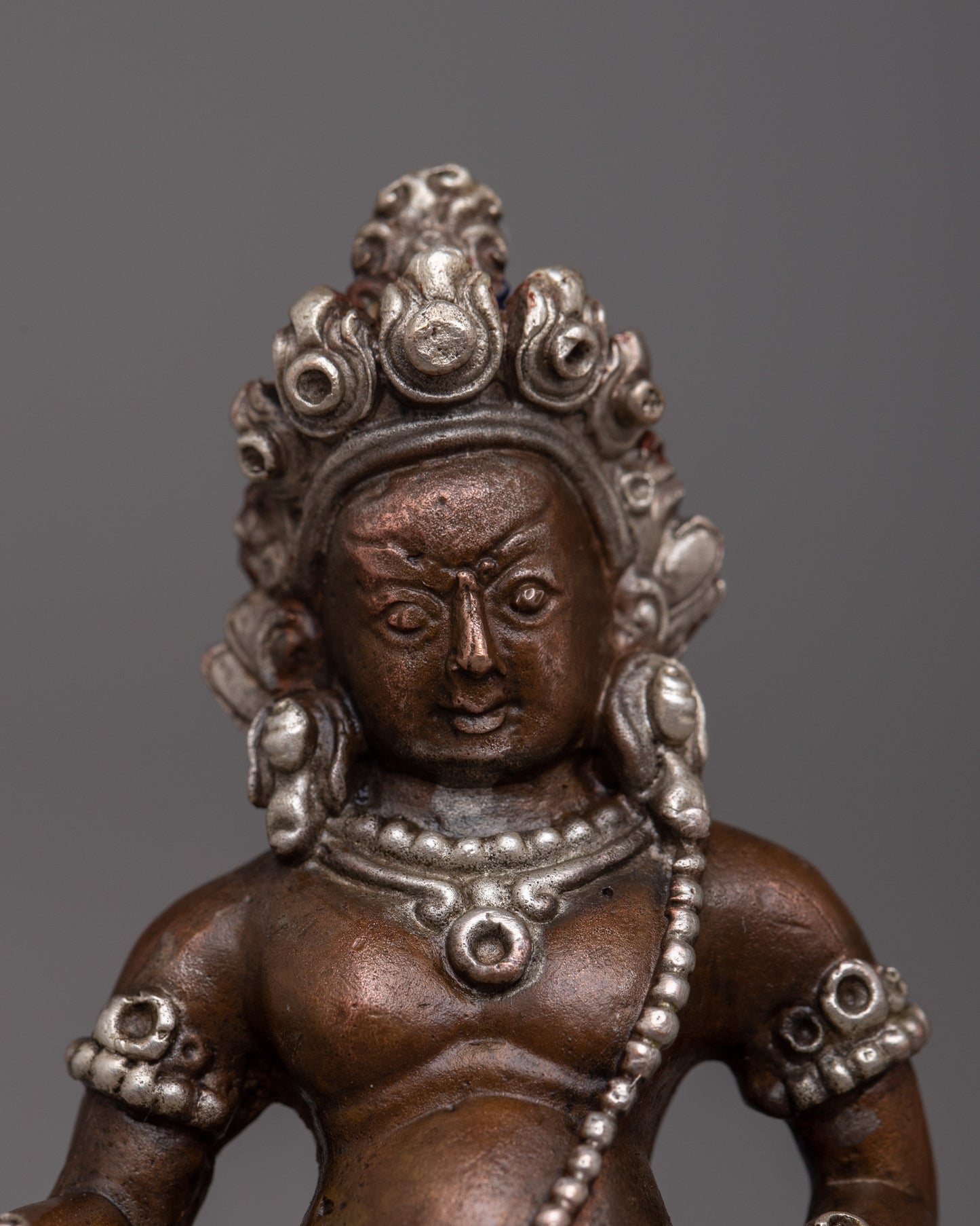 Dzambhala Copper Oxidized Statue | Serene Representation of the Wealth Deity