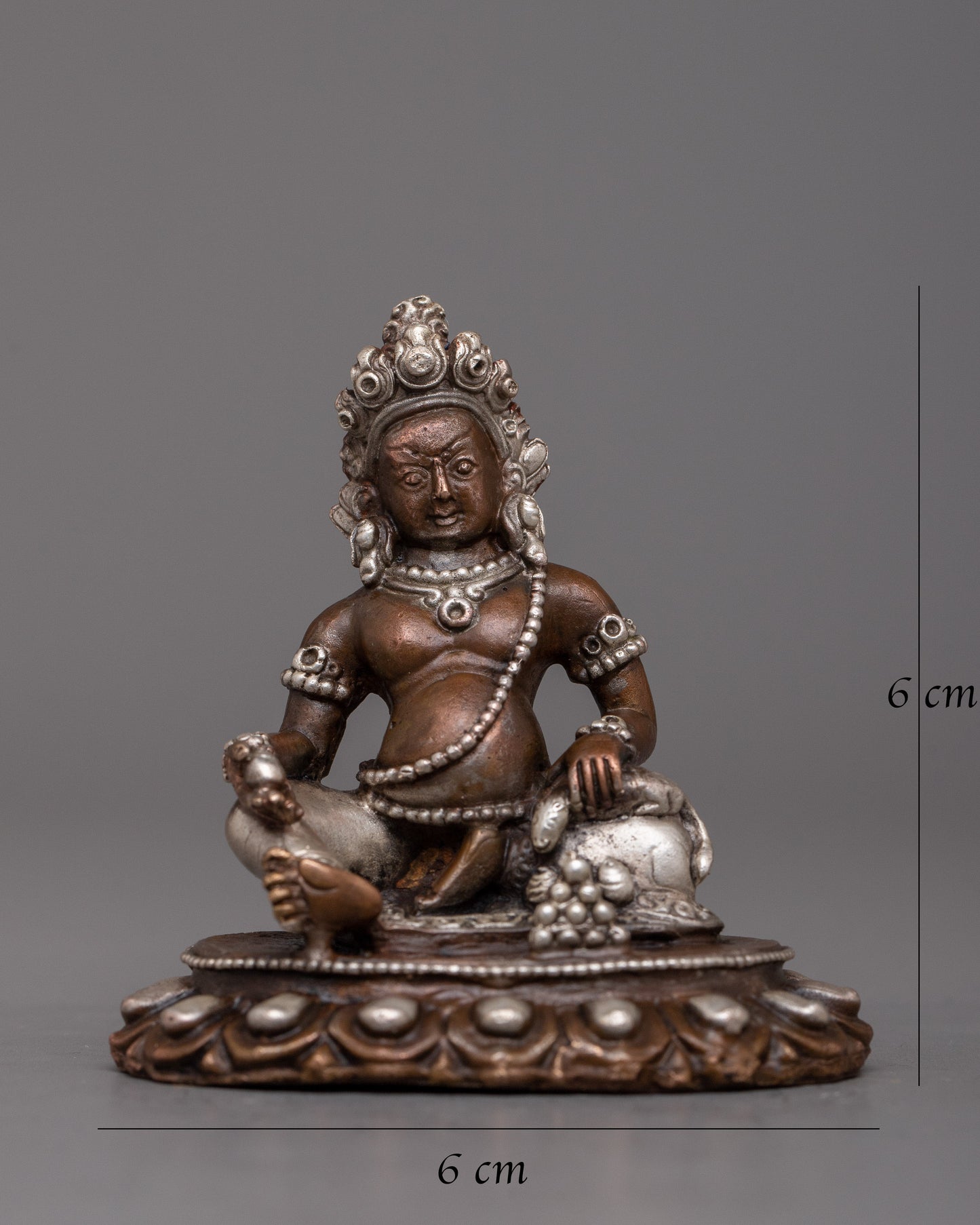 Dzambhala Copper Oxidized Statue | Serene Representation of the Wealth Deity