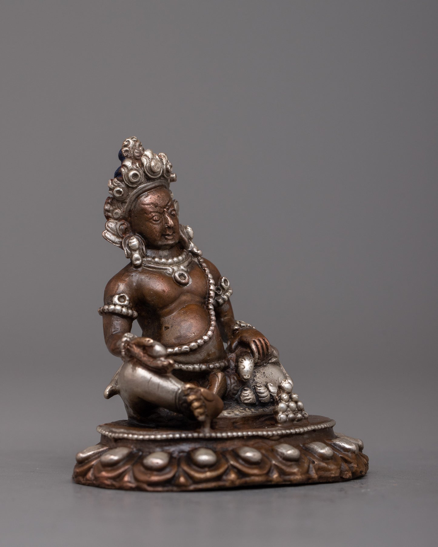 Dzambhala Copper Oxidized Statue | Serene Representation of the Wealth Deity