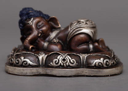 Ganesh Copper Oxidized Statue | Symbolizing Divine Wisdom and Blessings