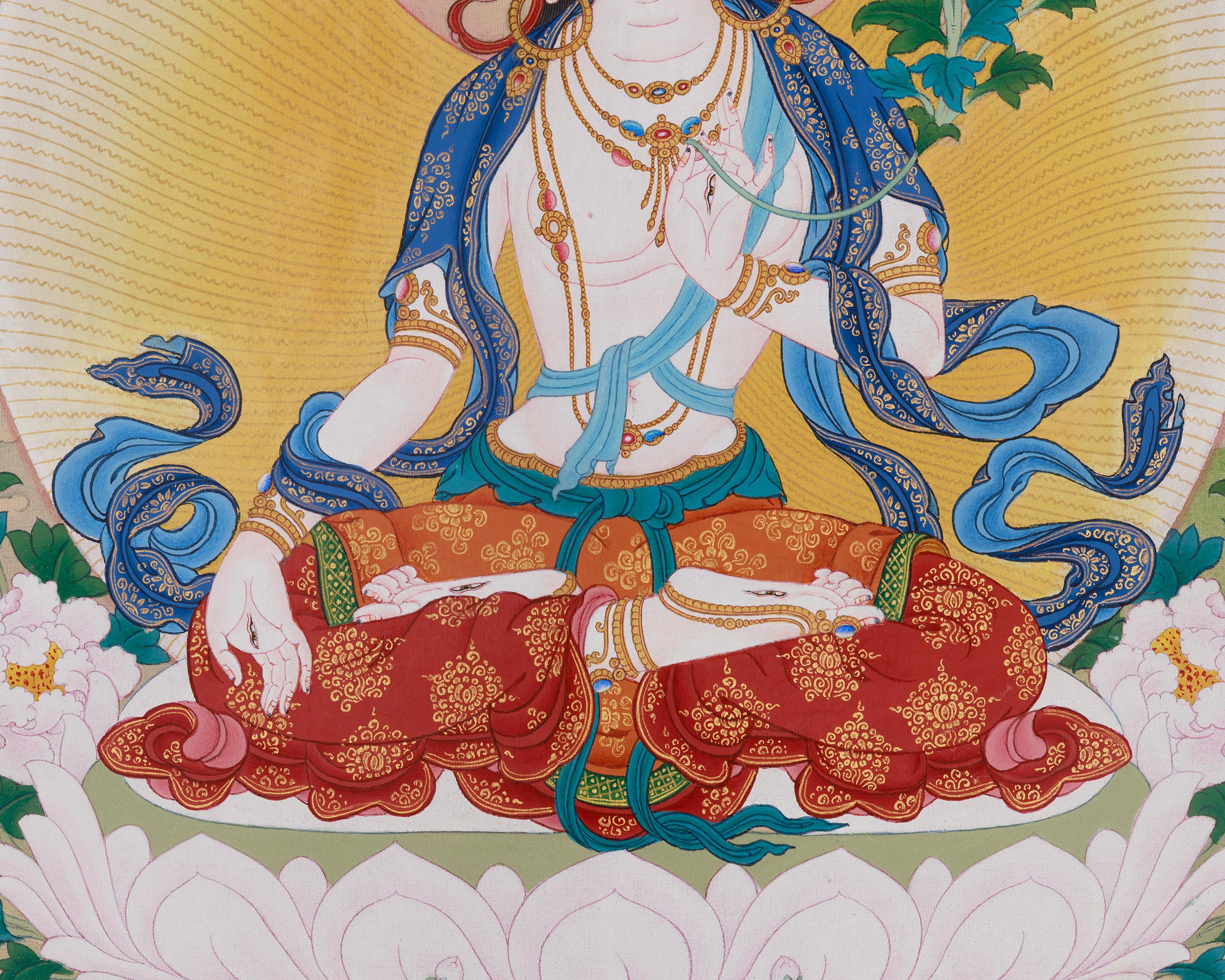 White Tara Tibetan Art | Compassion Goddess | Seven Eyed Goddess