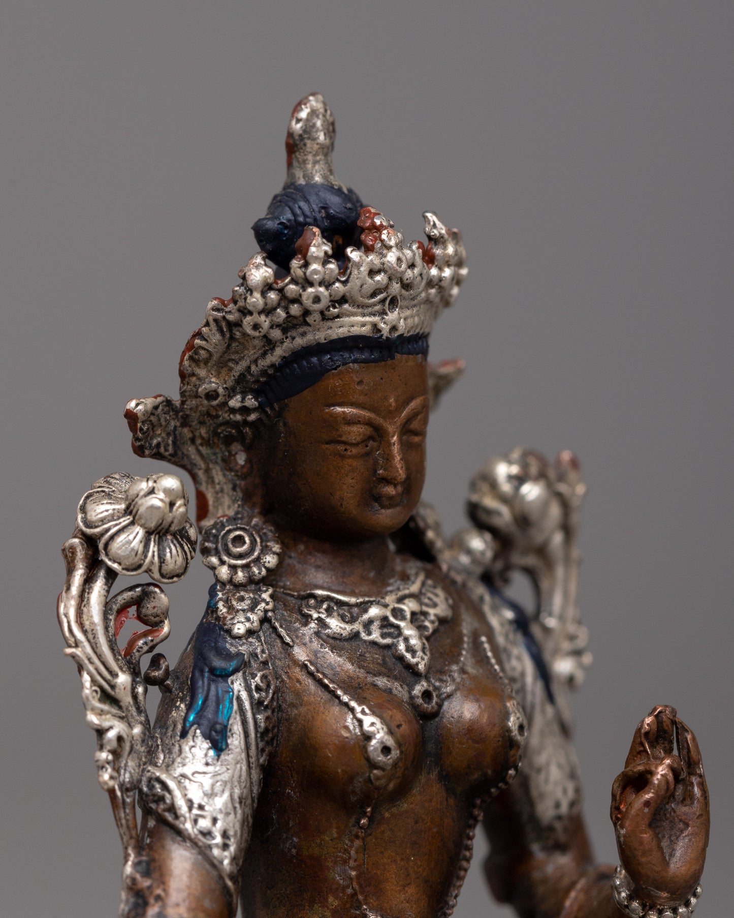 Machine Made Green Tara Goddess Statue | Exquisite Representation of the Himalayan Art