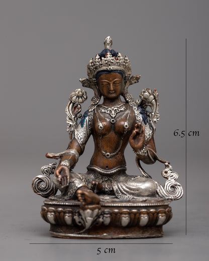 Machine Made Green Tara Goddess Statue | Exquisite Representation of the Himalayan Art