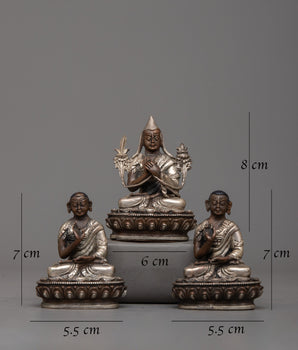 Tsongkhapa with Two Disciples Statue | Machine-Made Representation of Spiritual Guidance