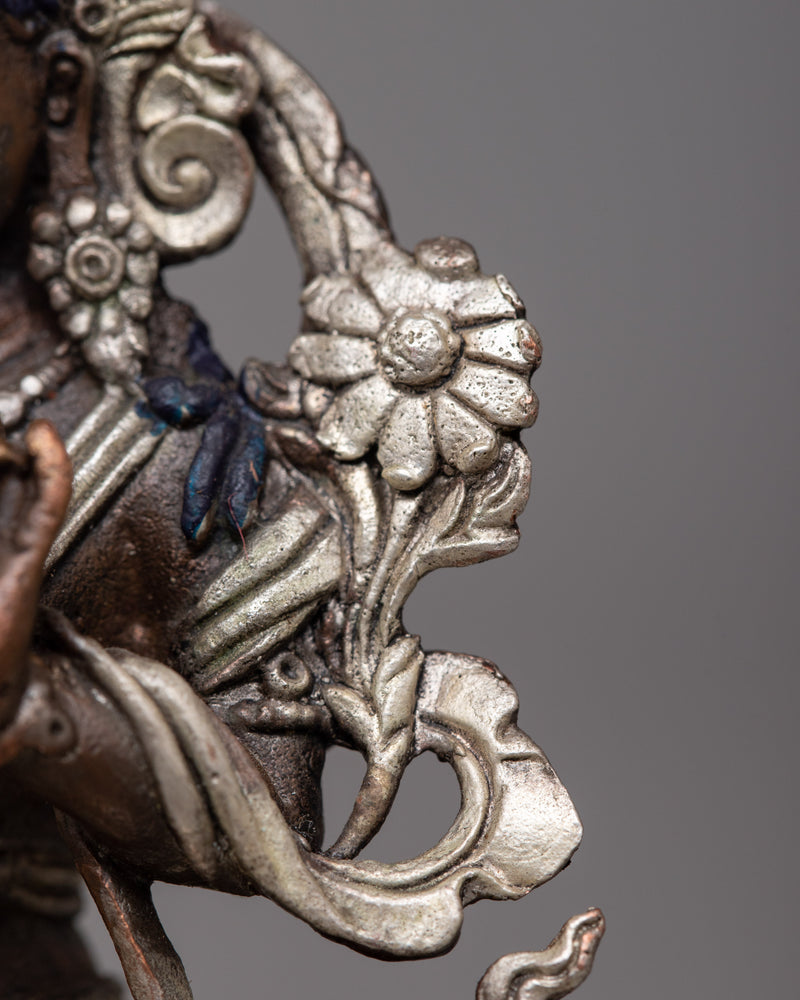 Quality Tiny Green Tara Copper Statue | Machine-Made with Copper Body for Spiritual Grace