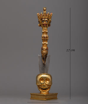 Buddhist Phurba Kila | Copper Body with 24k Gold Plating for Spiritual Practices