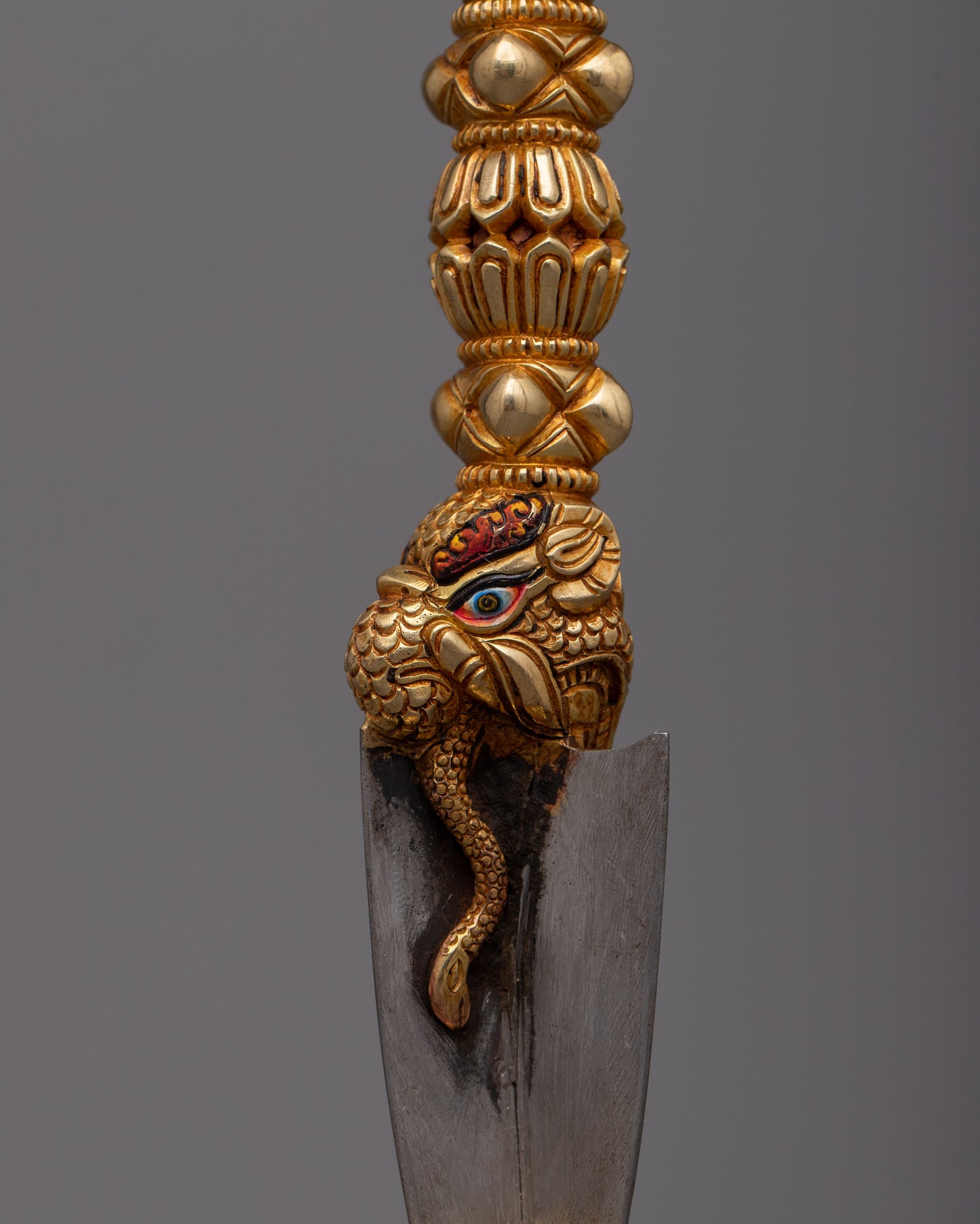 Buddhist Phurba Kila | Copper Body with 24k Gold Plating for Spiritual Practices