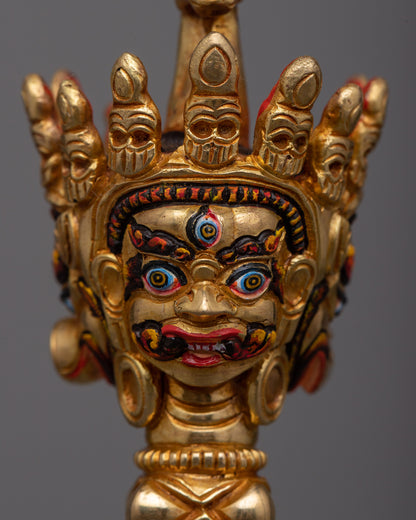 Buddhist Phurba Kila | Copper Body with 24k Gold Plating for Spiritual Practices