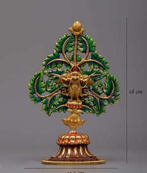 Garuda Statue on Tree Stand | Crafted in Copper with 24k Gold Plating