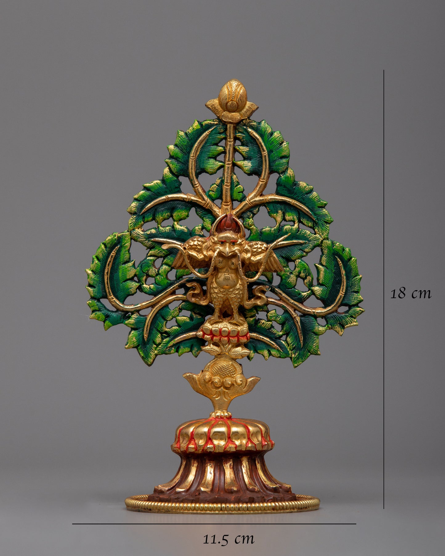 Garuda Statue on Tree Stand | Crafted in Copper with 24k Gold Plating