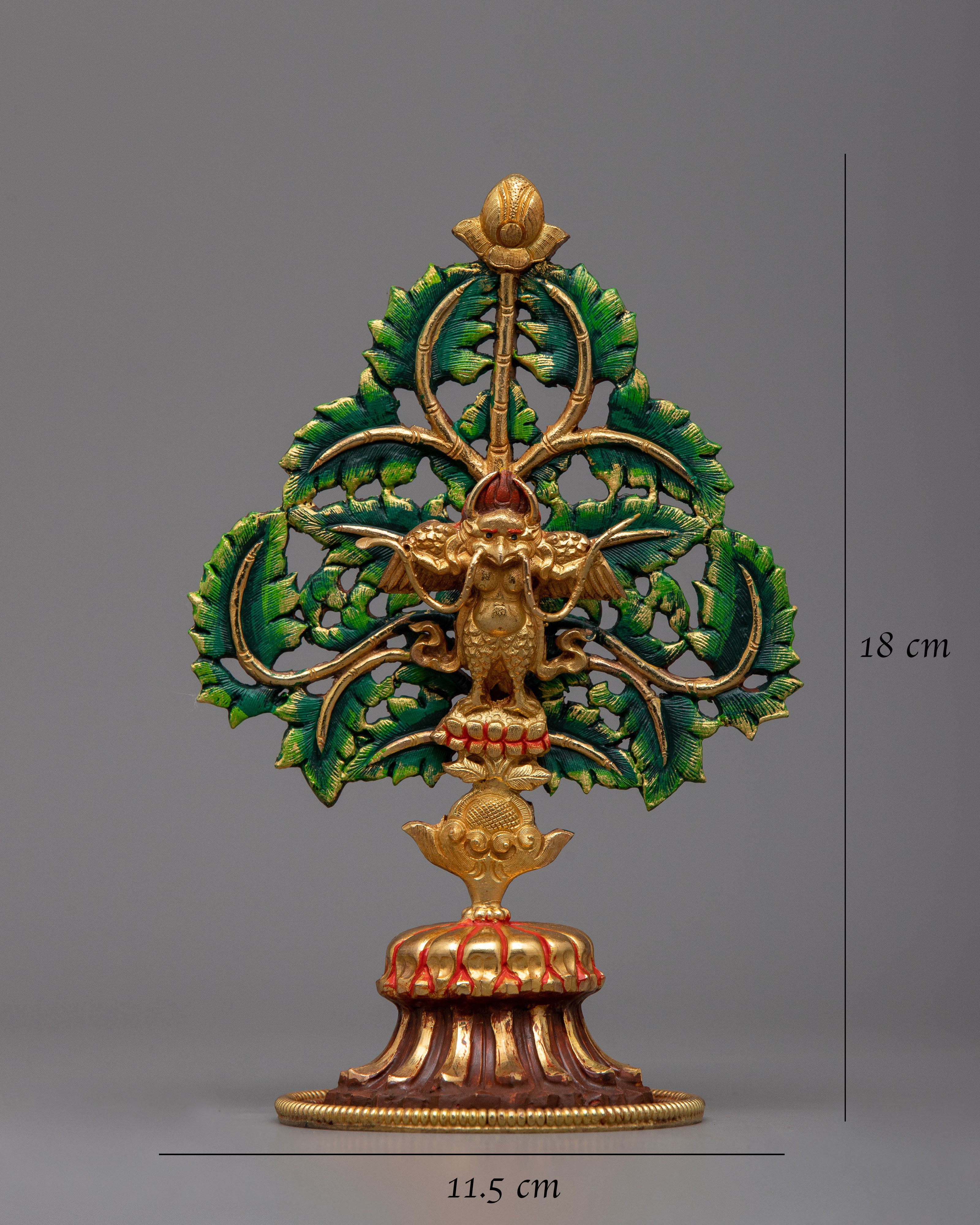 Garuda Statue on Tree Stand | Crafted in Copper with 24k Gold Plating