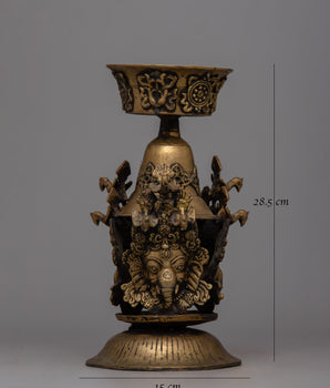 Butter Lamp Prayer | Ganesh Carved Lamp for Offering