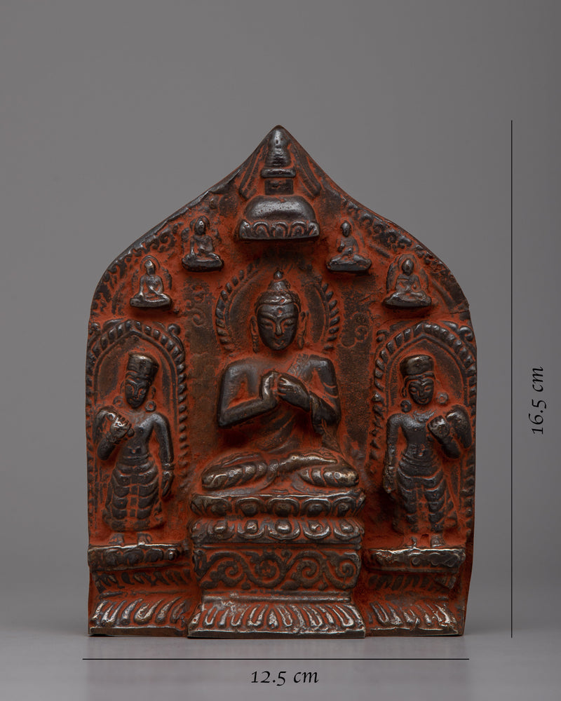 Brass Maitreya Buddha with Disciplies Statue | Harmonious Representation of Buddhist Teachings