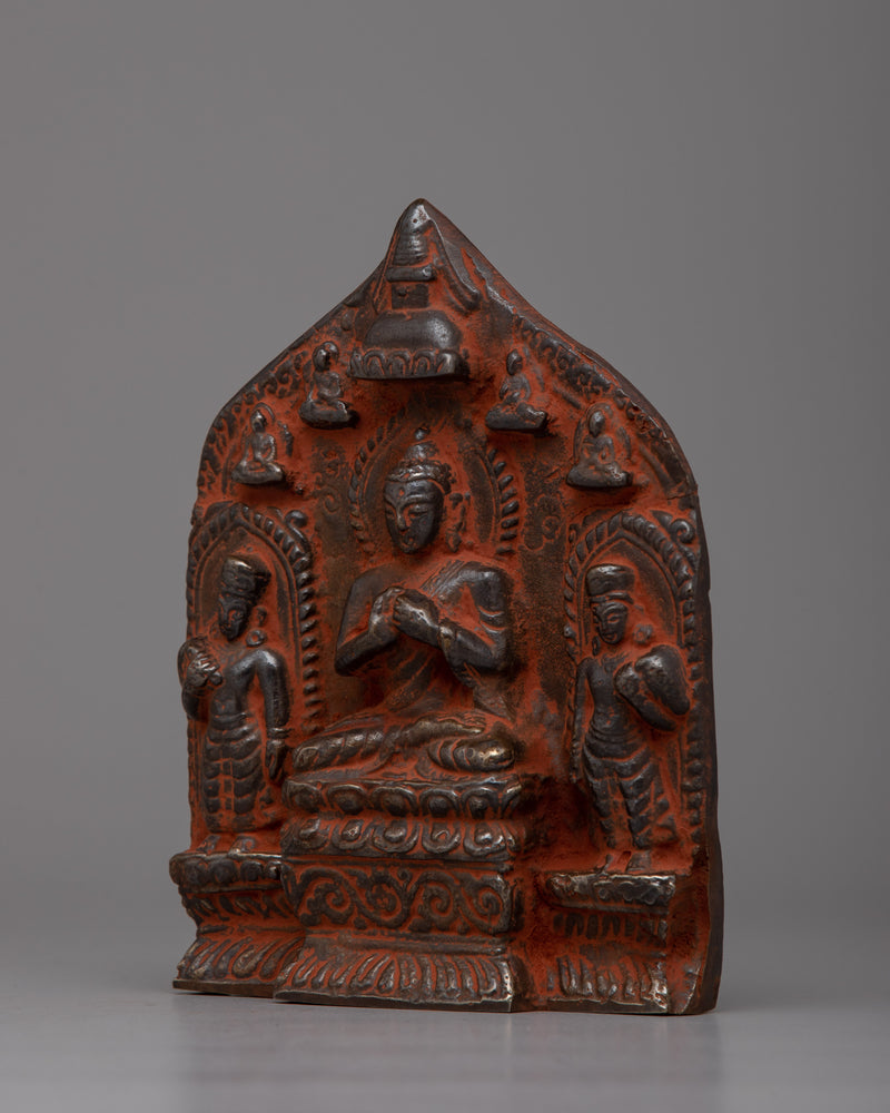 Brass Maitreya Buddha with Disciplies Statue | Harmonious Representation of Buddhist Teachings