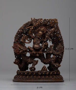 White Dzambhala Machine Made Statue | Oxidized Copper Body, Symbolizing Wealth and Blessings