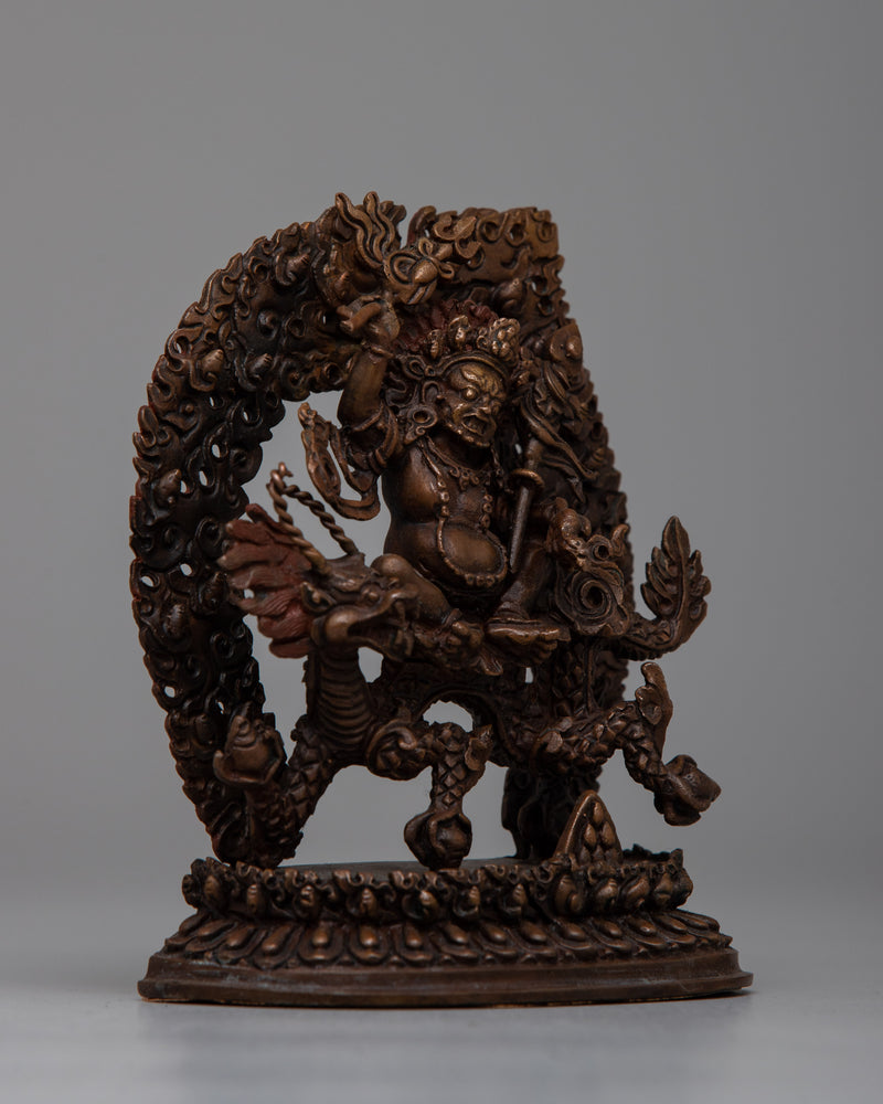 White Dzambhala Machine Made Statue | Oxidized Copper Body, Symbolizing Wealth and Blessings