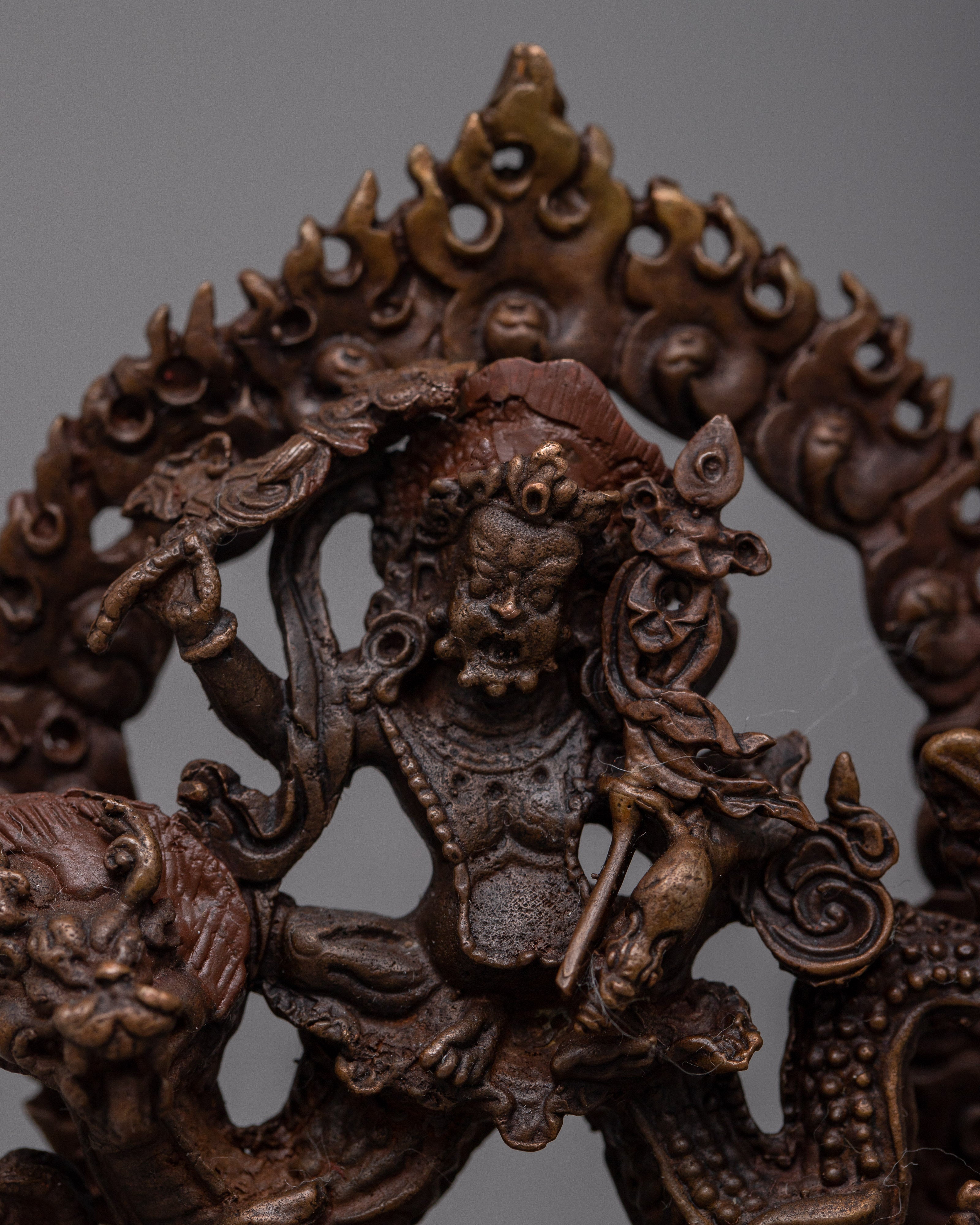 Oxidized Copper White Dzambhala Statue | Machine Made Sculpture