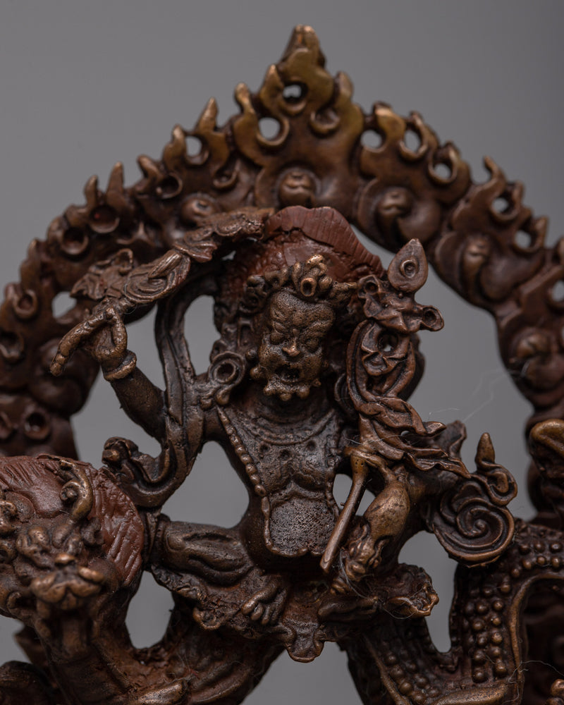 Oxidized Copper White Dzambhala Statue | Machine Made Sculpture