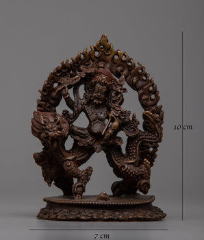 Oxidized Copper White Dzambhala Statue | Machine Made Sculpture