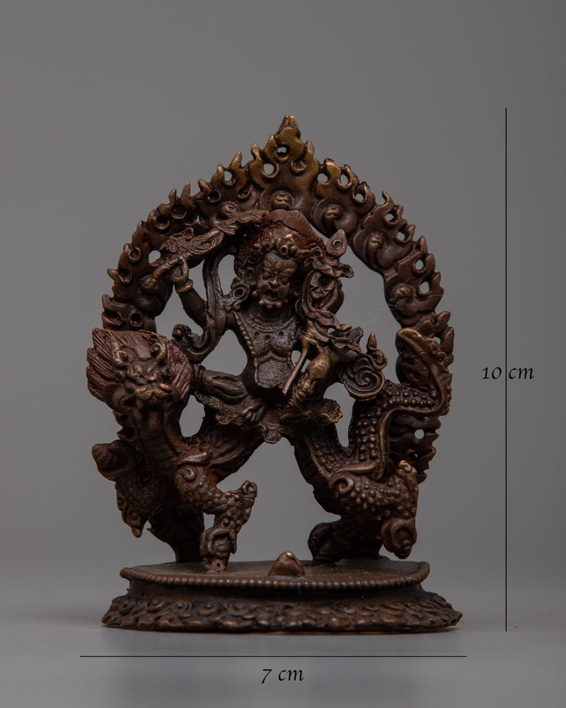 Oxidized Copper White Dzambhala Statue | Machine Made Sculpture