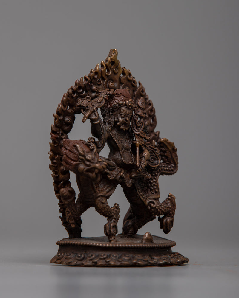 Oxidized Copper White Dzambhala Statue | Machine Made Sculpture