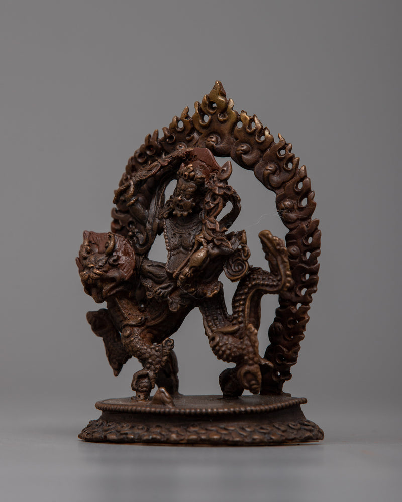 Oxidized Copper White Dzambhala Statue | Machine Made Sculpture