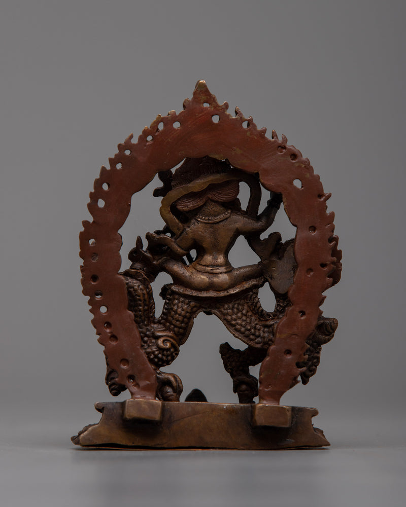 Oxidized Copper White Dzambhala Statue | Machine Made Sculpture