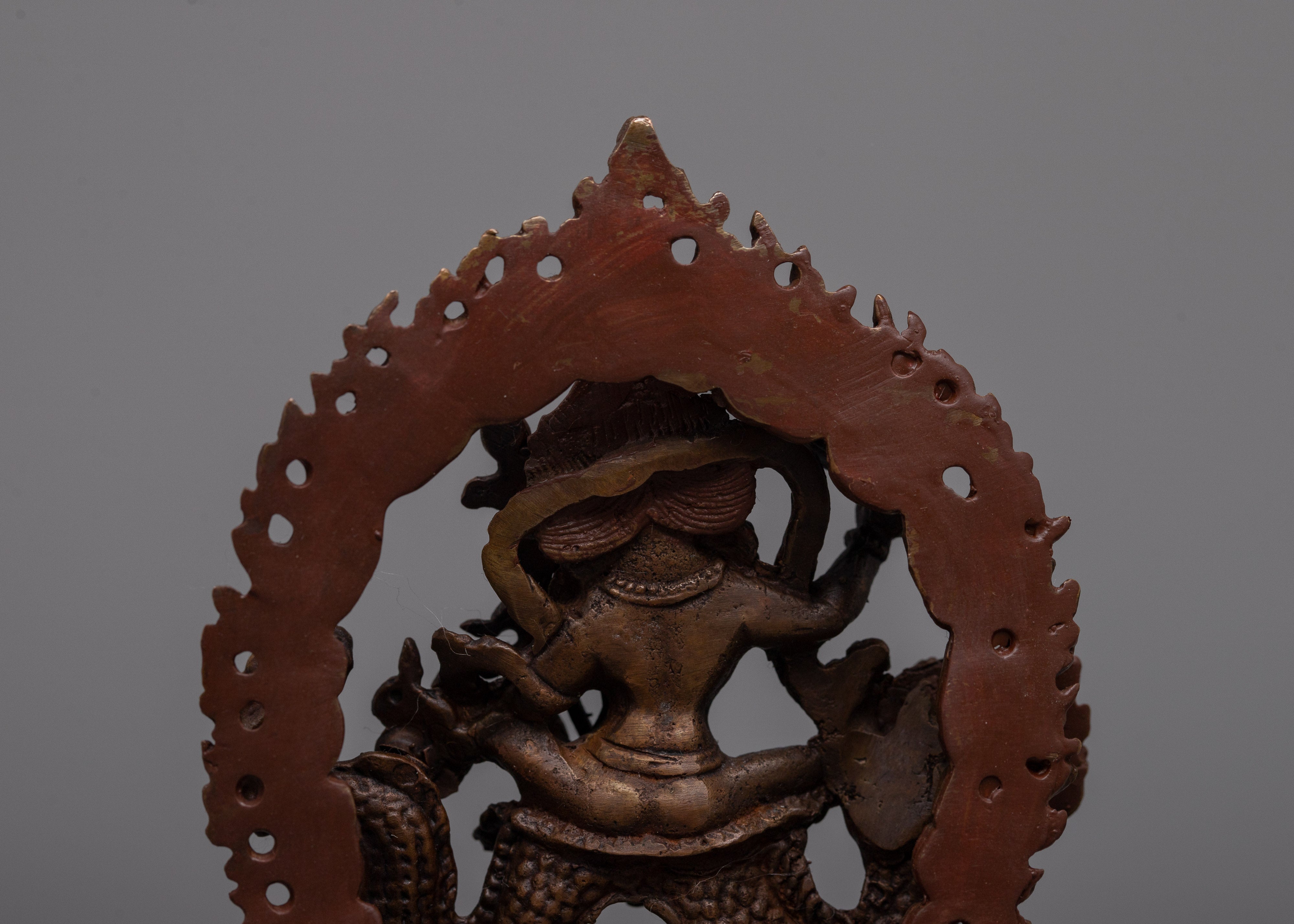 Oxidized Copper White Dzambhala Statue | Machine Made Sculpture