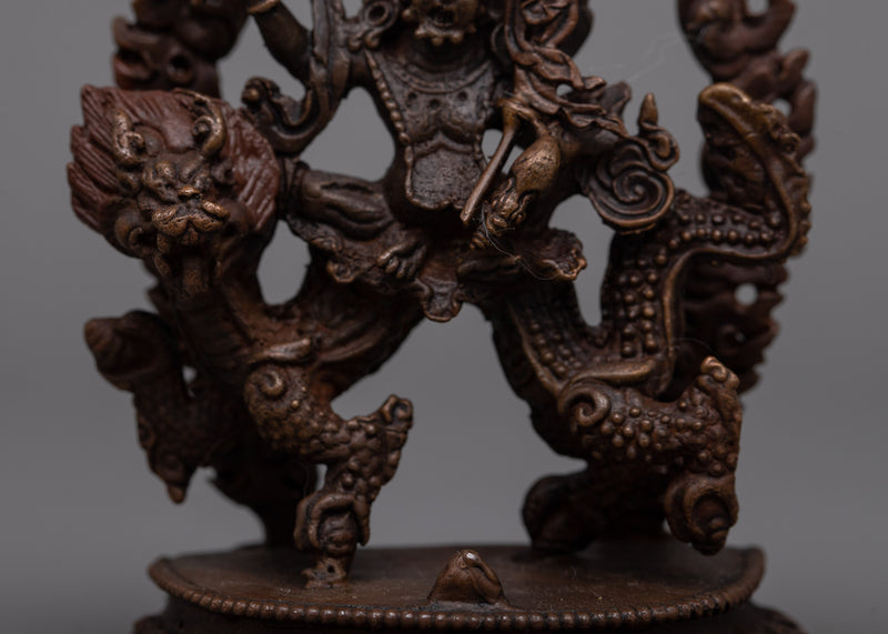 Oxidized Copper White Dzambhala Statue | Machine Made Sculpture