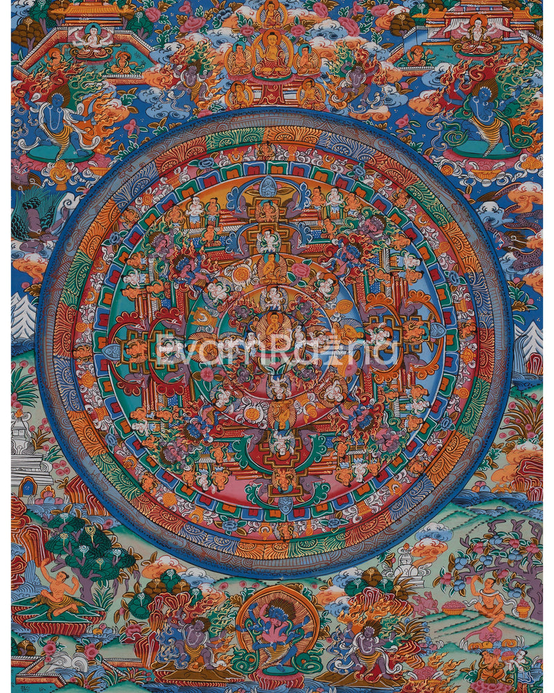 Original Hand-Painted Buddha Shakyamuni Mandala | Tibetan Wall Decoration Painting