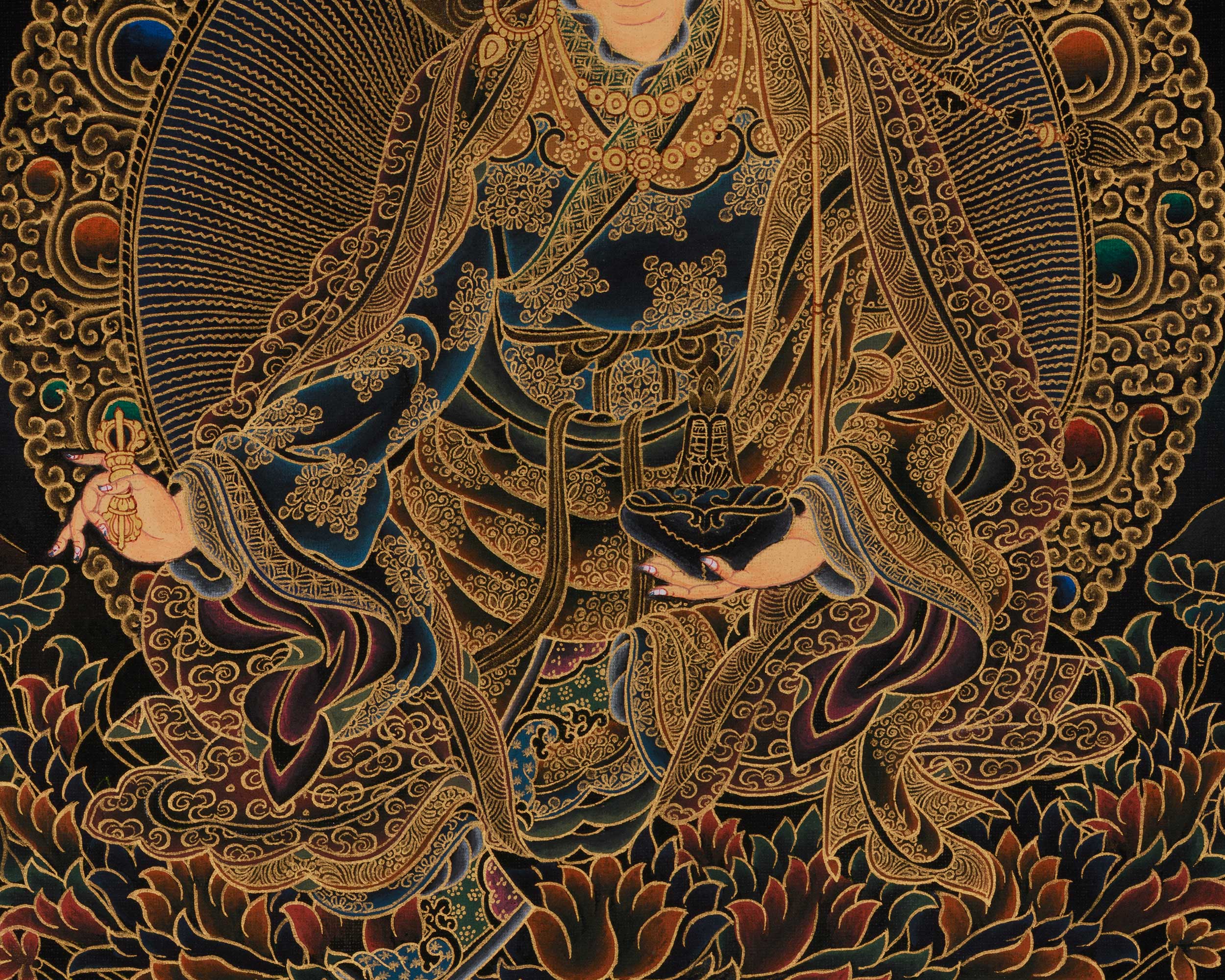 Guru Rinpoche Meditation Art | Tibetan Buddhist Master | Profound Wisdom Deity