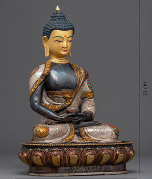 Namo Amitabha Buddha Copper Sculpture | Traditional Tibetan Art