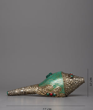 Tibetan Filigree Shanka | Traditional Symbol of Spiritual Sound and Offering