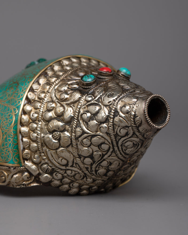 Tibetan Filigree Shanka | Traditional Symbol of Spiritual Sound and Offering