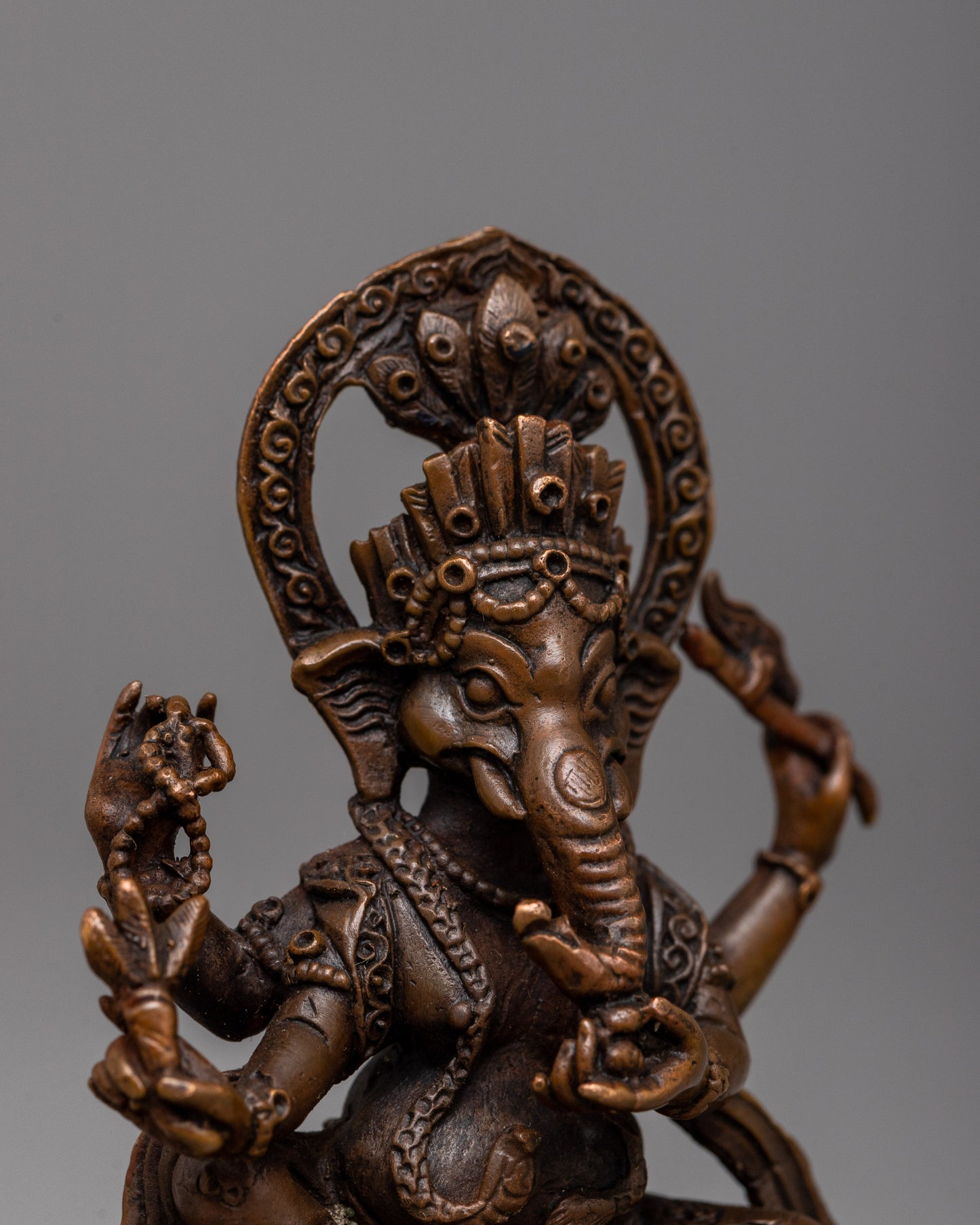 Copper Statue of Lord Ganesha | Machine made Statue  for Puja Rooms and Meditation Corners