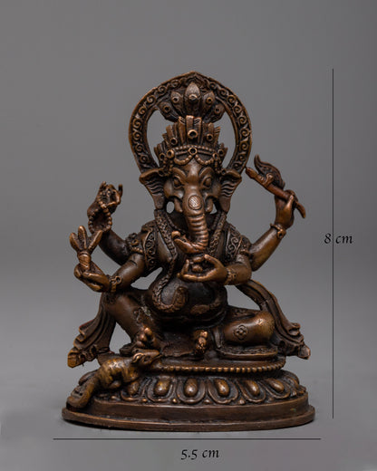 Copper Statue of Lord Ganesha | Machine made Statue  for Puja Rooms and Meditation Corners