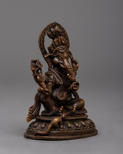 Copper Statue of Lord Ganesha | Machine made Statue  for Puja Rooms and Meditation Corners