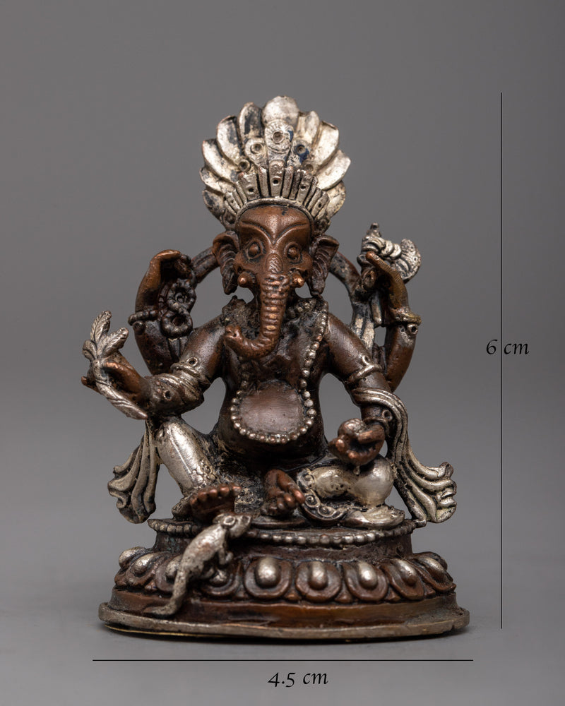 Oxidized Copper Ganesha Statue | Adorable Addition to Your Home Altar